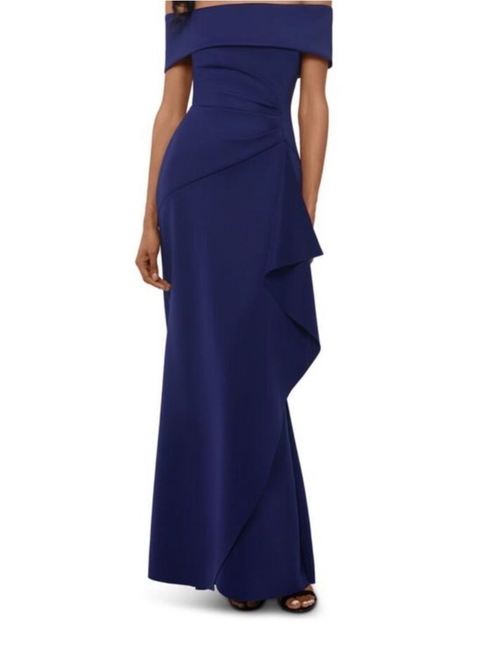 Xscape Off-Shoulder Royal Blue Evening Gown